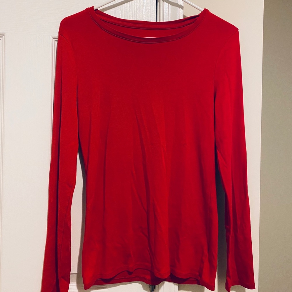 Cherry Red Boat Neck Top